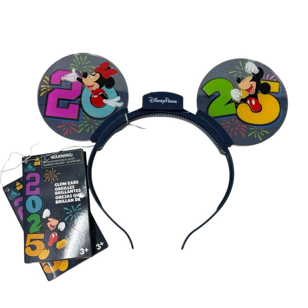 Disney Parks 2025 Glow Ears Headband Minnie Mouse Mickey Mouse Battery Operated - Picture 2 of 9